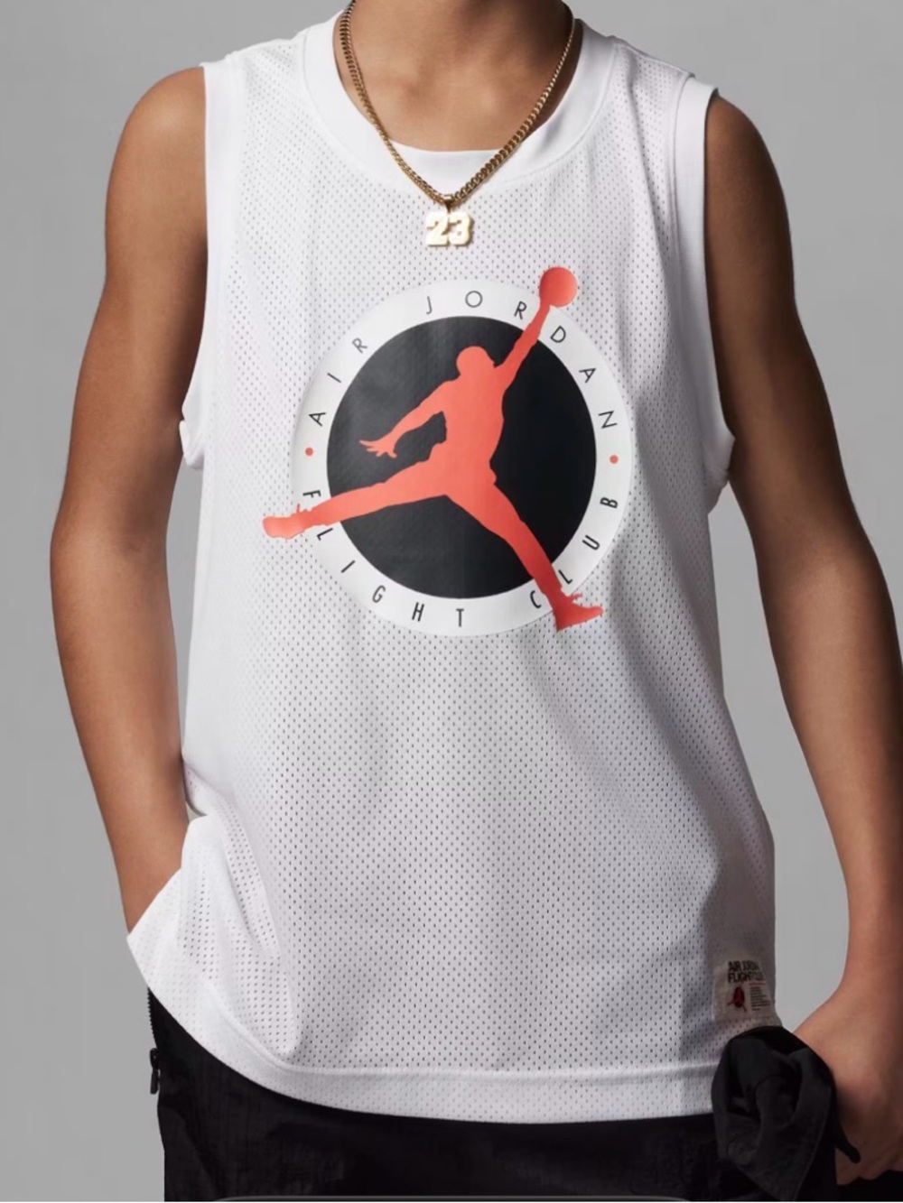 Boys Jordan Nike White Mesh Basketball Tank Size XL NWT